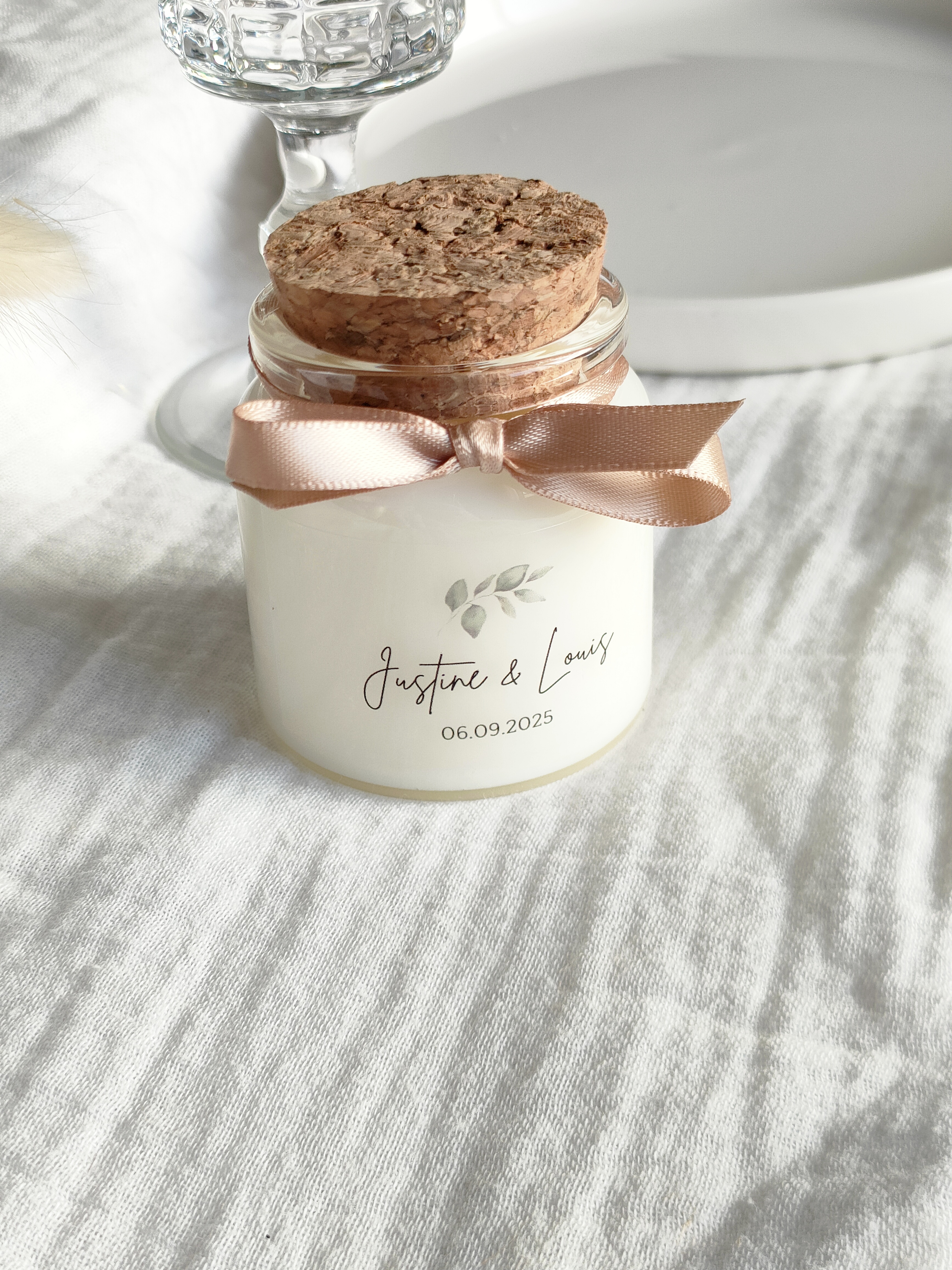 Bougie personnalisée mariage